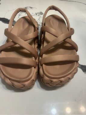 Paloma Barceló Nude/Tan Braided Platform Sandals